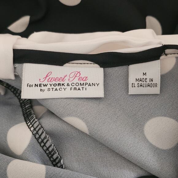 Sweet Pea for New York Company by Stacy Frati Sz M Dot Blouse Bow Lucy Minnie - Picture 6 of 6